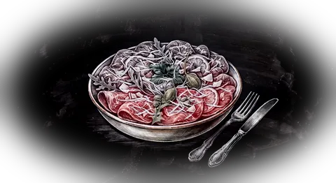 Carpaccio de ternera con rúcula y parmesano